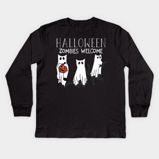 Halloween Cats Kids Long Sleeve T-Shirt